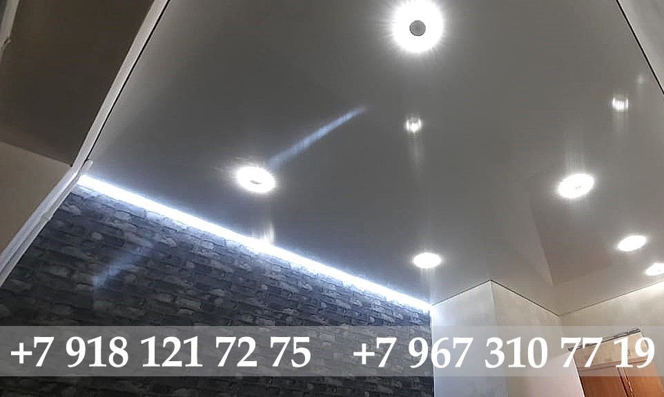 Натяжной потолок с подсветкой в прихожей, фото Гулькевичи 